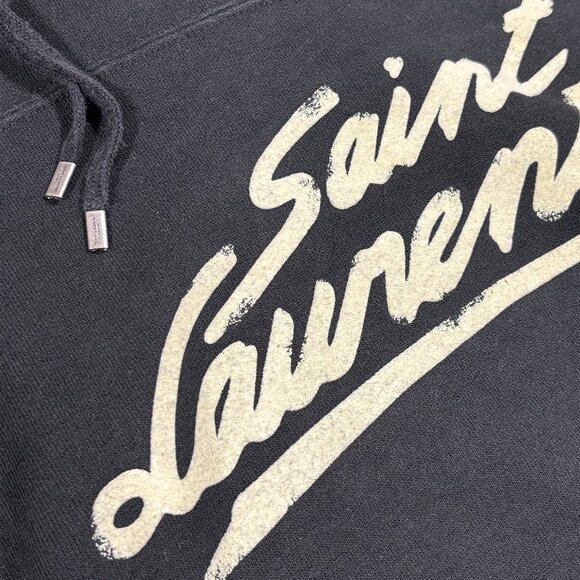 Saint Laurent 50s Signature Logo Hoodie Black Size M - Picture 4 of 7